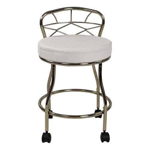 Carolina Classic Diana X-Back Vanity Bench with Casters in Gold