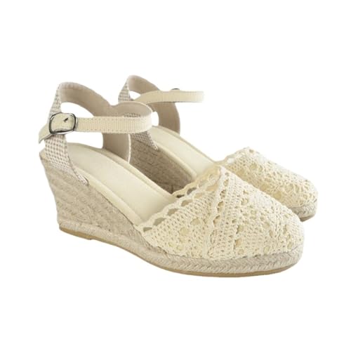 Summer Women's Sandals Laces Upper Round Toe Wedges