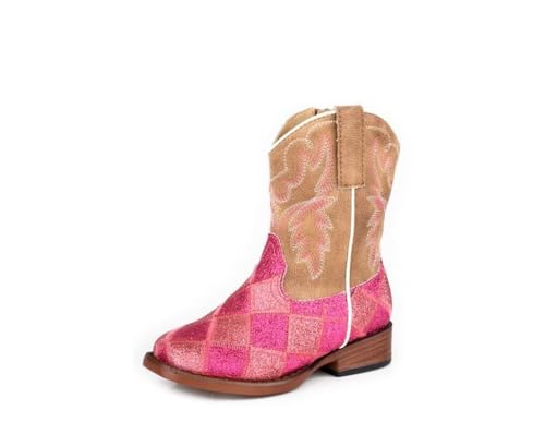 ROPER Girl's Glitter Blocks (Toddler) Western Boot