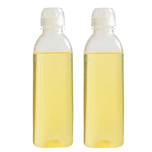 vepoty Plastic Squeeze Bottle 2pcs 500ml Refillable Clear Condiment Squeeze Bottle Seasoning Dispenser Bottle for Oil Honey