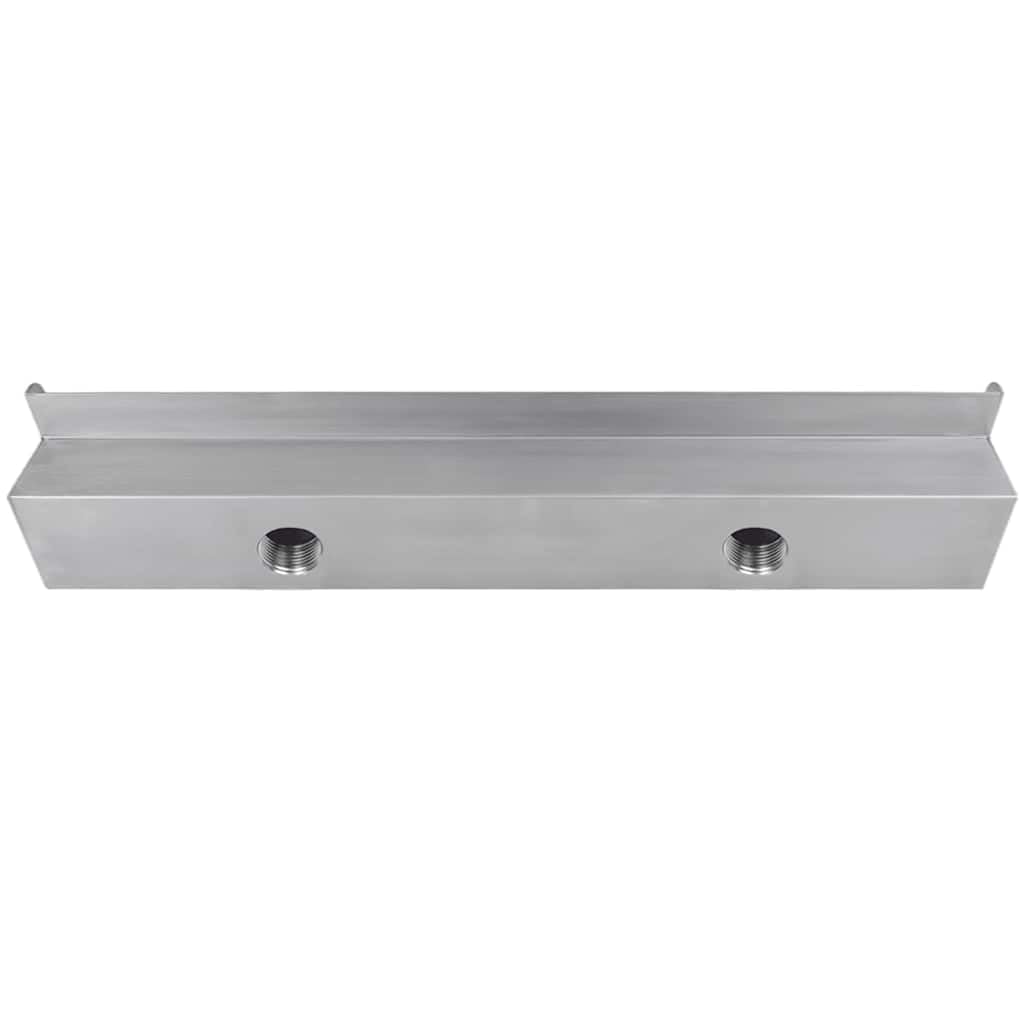Fuente rectangular de acero inoxidable 60 cm para piscina y estanque