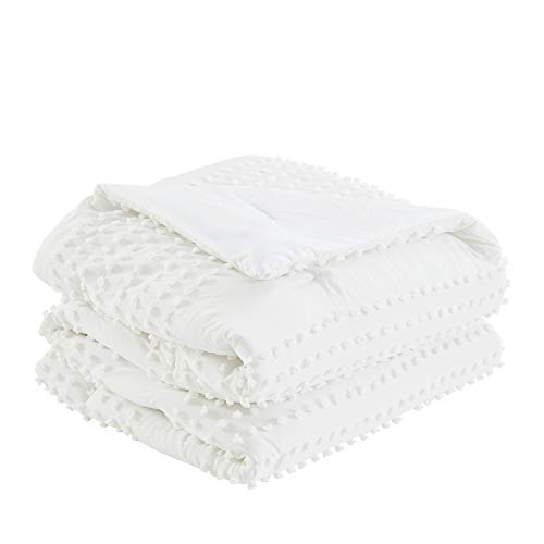 Comfort Spaces Phillips Cotton Comforter Set Cotton Jacquard Pom-Pom Tufts Design, Hypoallergenic Down Alternative, All Season Modern Bedding, Matching Shams, Full/Queen, Ivory 3 Piece Comfort Spaces Phillips Cotton Comforter Set Cotton Jacquard Pom-Pom Tufts Design, Hypoallergenic Down Alternative, All Season Modern Bedding, Matching Shams, Full/Queen, Ivory 3 Piece