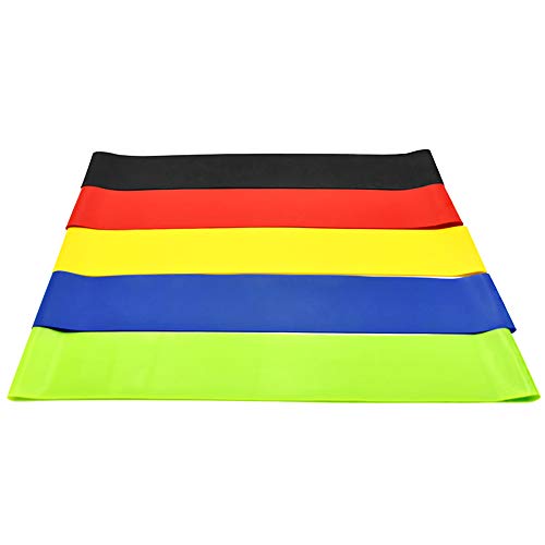 Andoer Conjunto de 5 faixas para exercícios de resistência com bolsa de transporte Faixas de látex p
