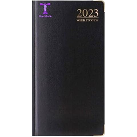 2023 Diary Slim LINE Week to View with Metal Edge (Black) Cover