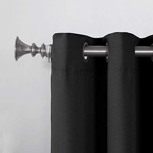 Sun Zero Barrow Energy Efficient Grommet Curtain Panel Pair, 54" x 54", Black, W 54" x L 54" (2 Panels) - Image 2