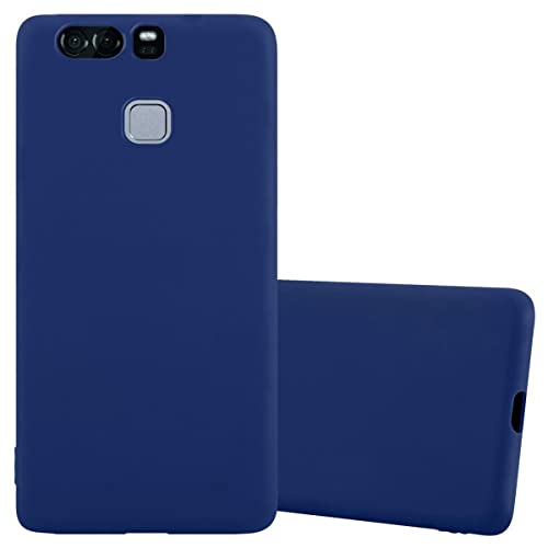 Cadorabo Custodia per Huawei P9 in CANDY BLU SCURO - Morbida Cover Protettiva Sottile di Silicone TPU con Bordo Protezione - Ultra Slim Case Antiurto Gel Back Bumper Guscio