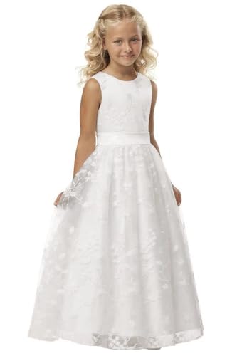 Ärmellos Spitze Hochzeit Kinderkleid Festlich Kommunionkleid...