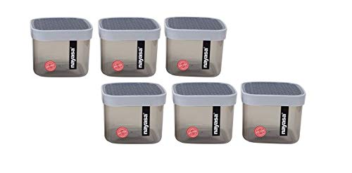 Nayasa Superplast Fusion Plastic Container Set, 750 ml, Set of 6 Grey