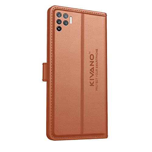 Image of KIVANO Compatible with Oppo F19 Pro 4G Flip Cover | Leather Finish | Inside Pockets & Inbuilt Stand | Shockproof Wallet Style Magnetic Closure Back Cover Case