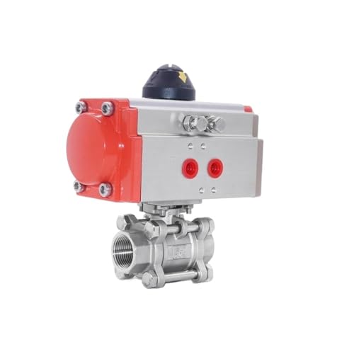 Válvula de bola neumática de 1/2" con cilindro de doble efecto para control fluido preciso 2