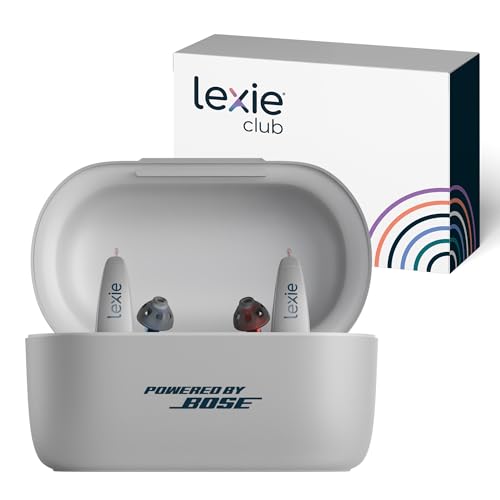 Lexie B2 Plus Hearing Aids Powered by Bose + Free 6-Month Lexie Club Subscription – Rechargeable, Rechargeable Case, App-Controlled, Self-Fit, Noise Reduction, Bluetooth® for Calls & Streaming (Gray)