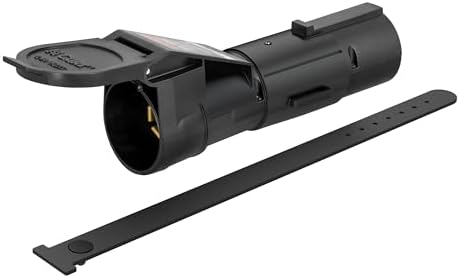 CURT 51180 Echo trailer brake controller plugged into 7-way connector with Bluetooth app