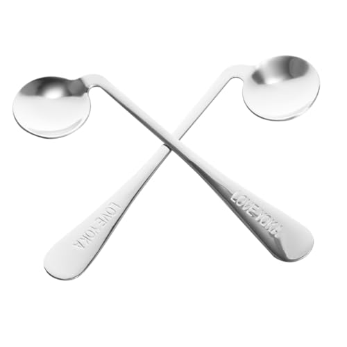 SAFIGLE 2個 高耐久性軽量介護用スプーン 高齢者向け非滑り適応食器 握力弱い方にな使いやすい 補助具