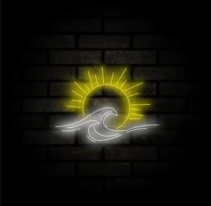 Image of LED Decorative Lights USB Interface Mountains Sunrise Sunset Led Neon Signs Home Decoration Wall Art Holiday Gift Brightness Adjustable 15.7''x15''