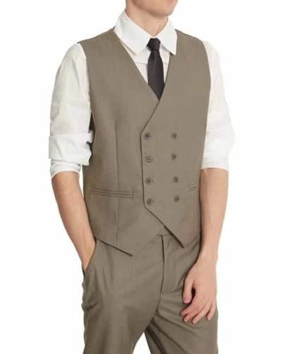 Men's Suits Slim Fit 3 Piece Suits for Men Double Breasted Suit Gold Button Blazer Wedding Suits Jacket Vest Pants Suit Set3