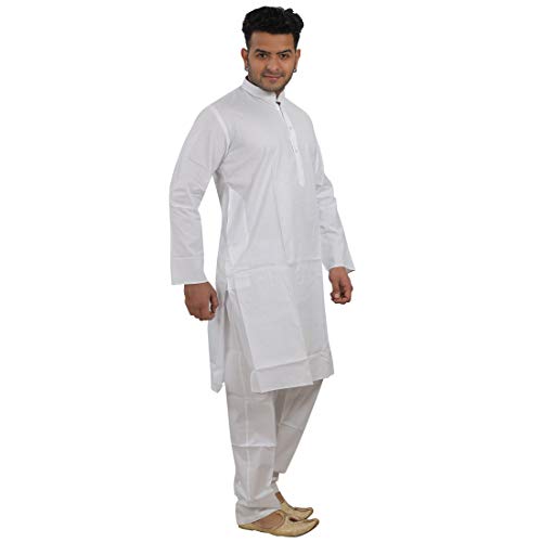 Image of HUZUR Kurta Pyjama For Men's Cotton Casual Wear Long Straight Men's Kurta Set