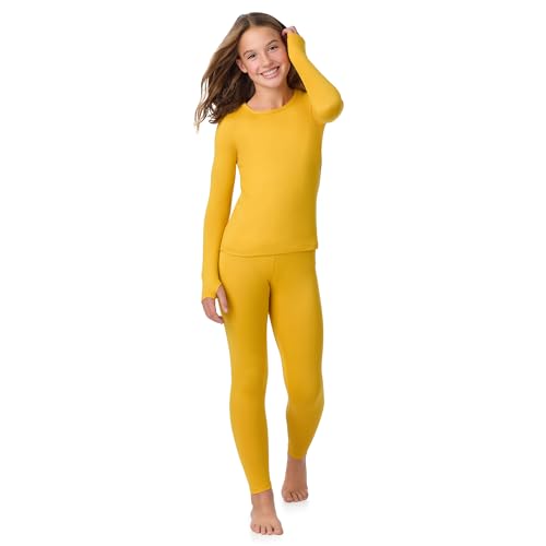 Image of Cuddl Duds Lightweight 2 Piece Active Base Layer Matching Sets for Girls