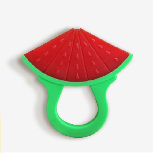 Image of Infantso Non-Toxic Food-Grade Soft Silicone Baby Teether, BPA-Free for Pain-Relief Easy Teething, Teether for 2+ Months Babies (Watermelon)