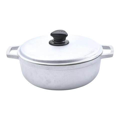 IMUSA Traditional Caldero made in Colombia with Lid, 4.8 Quart, Silver Cover