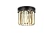 Elegant Lighting Urban Classic Sydney 3-Light Metal Royal Cut Flush Mount in Black Finish