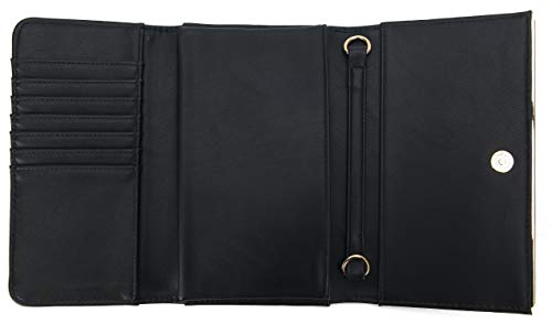 lola mae Wallet Clutch for Women with Phone Holder, Cellphone Purse with strap Fold-Over Crossbody bag (BLACK)4