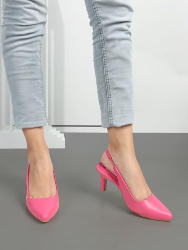Image of ELLE Women Stylish and elegant Slingback Kitten Heel Mule Sandal