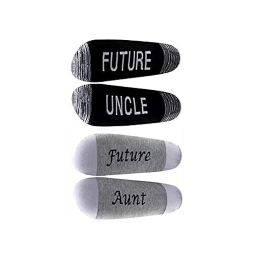 LEVLO New Auntie Uncle To Be Gift Future Anut Uncle Cotton Socks Pregnancy Announcement Socks for New Born Family