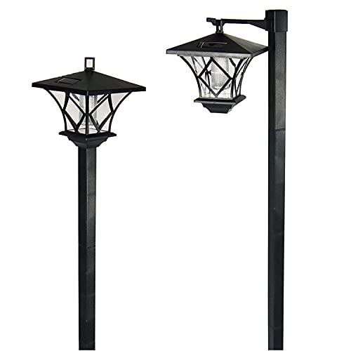 Solalite 1.5m Tall Solar Hanging Lamp/Post Lights Outdoor Solar Powered Vintage Street Lights Waterproof Decorative Garden Lamps for Pathway Driveway (1 Pack)