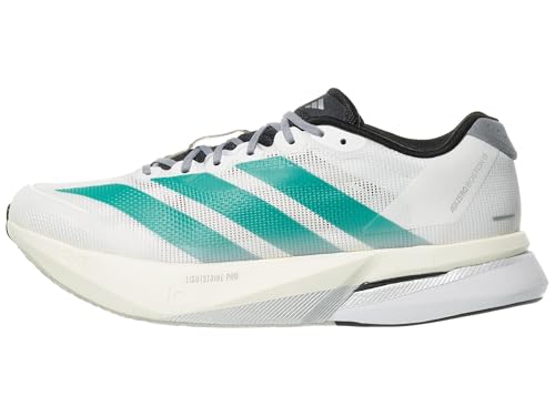 adidas Adizero Boston 13 Chaussures de course pour homme, White Pure Teal Grey, 44 EU