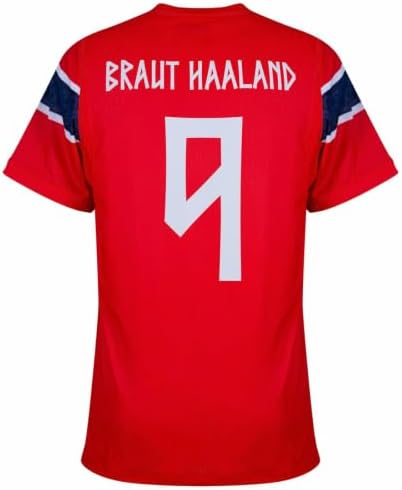 Haaland Norway #9 Home Soccer Jersey 2026 (Large) Red - 1