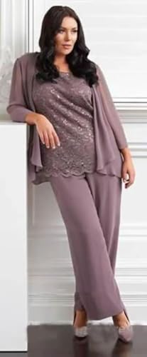 3 Pieces Mother of The Bride Pant Suits with Jacket Women’s Chiffon Plus Size Mother of The Groom Pant Suits4