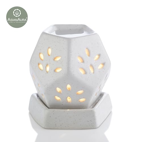 Asian Aura Aroma Diffuser for Home Fragrance| Aroma Burner for Aromatherapy| Home Decor| Aroma Oil Warmer Electric Ceramic Diffuser for Room Fragrance (Hexagonal)