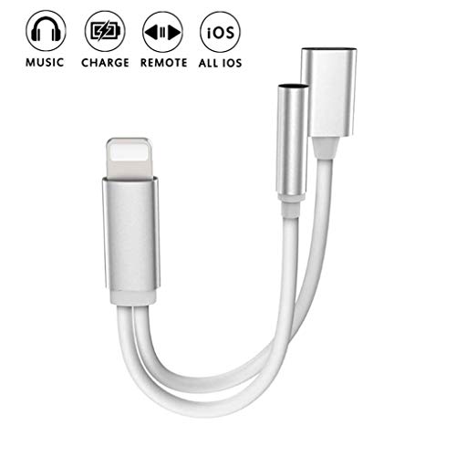 Lighting to 3.5mm Headphone Jack Adapter for iPhone 8, Connector Aux Audio Earphone