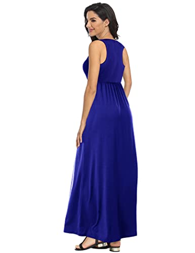 Image of Lacavocor Womens Summer Maxi Dress Tank Top Sleeveless Long Dresses
