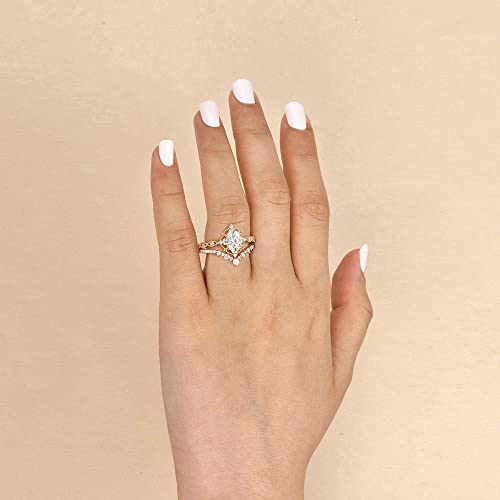 S925 10k 14k 18k Rose White Yellow Gold 1.5ct Oval Moissanite Engagement Rings for Women Bridal Set 2pcs Oval Vine Vintage Inspired V Shaped Wedding Band Anniversary Free Engraved4