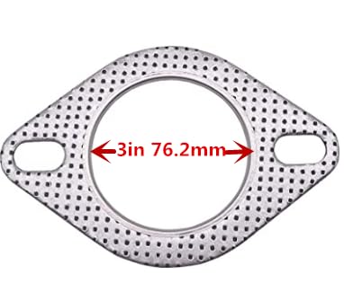 Image of 2 PCS Car Exhaust Gasket & 4 PCS Flange Bolt Nuts,Manifold Exhaust Gasket, 3 Inch Muffler Flange Manifold 120-07610-0002,Exhaust Pipe Bolts and Nuts