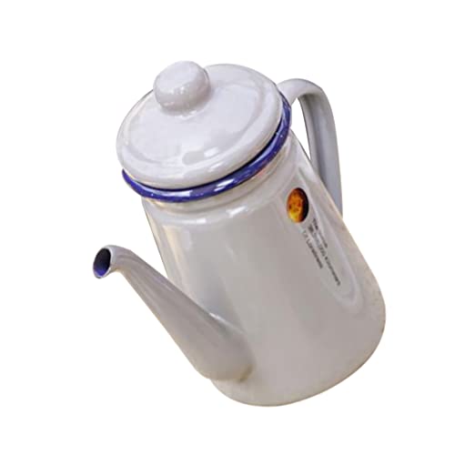 Happyyami Camping Kettle Concentrated Coffee Enamel Coffee Boilers Vintage Coffee Teapot Decorative Coffee Teapot for Home Camping Coffee Tea Boiler Condiment Containers Expresso Coffee