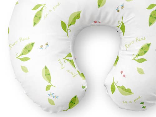 Nursing Pillow Cover for Twins - Soft Jersey Cotton, Breastfeeding, Bottle Feeding, Propping, Support, Tummy Time, Slipcover, Zipper Closure, Newborns, Boys, Girls