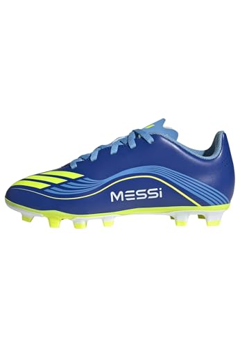 Adidas Unisex-Kids F50 Messi Club Firm Ground/Multi Ground, Team Royal Blue/Solar Yellow/Semi Blue Burst, 10.5
