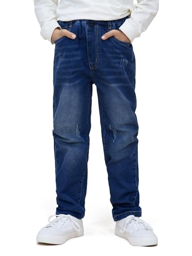 NATUST Jungen Jeans mit Elastischem Bund Kinder Hose mit Abschürfungen...