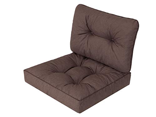 Bjird - Cojin para Silla de Exterior - Cojín para Muebles de jardín con Respaldo - Cojin de Asiento 50 cm - Impermeables - marrón Cover