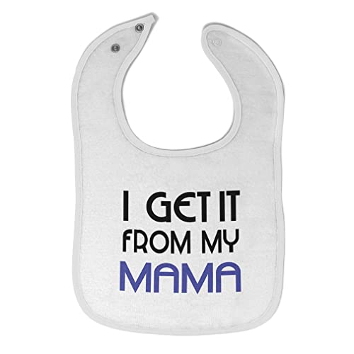 Toddler & Baby Bibs Burp Cloths Mom I Get It from My Mama Mom Mothers Day Cotton Baby Items for Baby Girl & Boy White Design Only