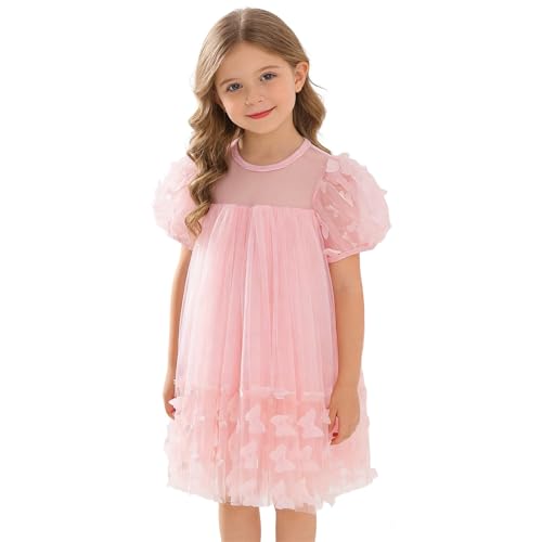 Robe d'été fille avec empiècement 3D fleuri haute finition