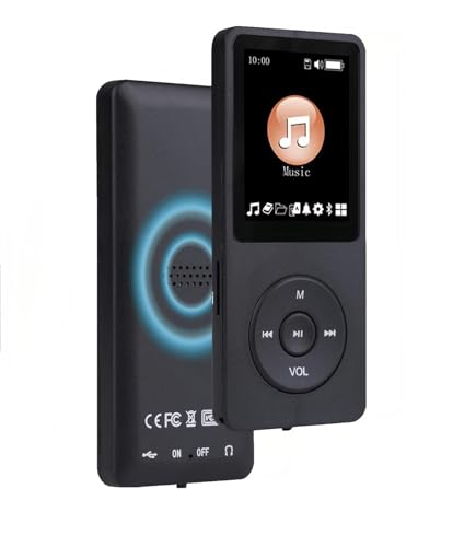 128GB MP3 Player with Bluetooth - with Built-in HD Speaker, Voice Recorder, HiFi Sound, E-Book - Portable Music Player for Kids (Included Earphones)