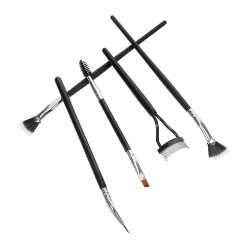 FRCOLOR Makeup Brush Set Scalloped Lash Brush Angled Eyebrow Brush Lash Separator Fan Shaped Mascara Brush Dual Layer Bristles