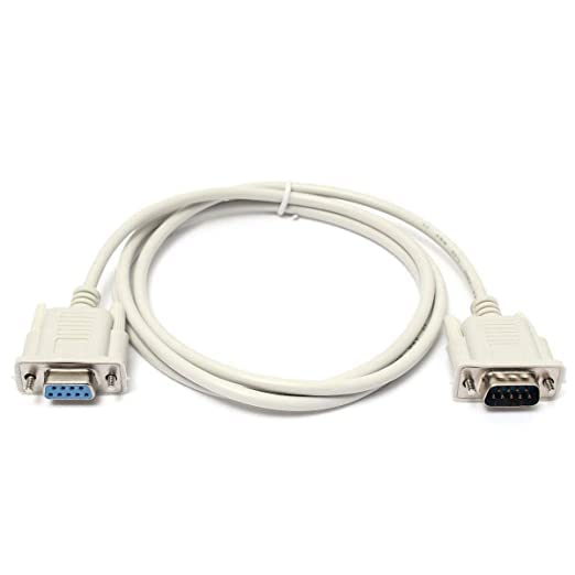 Image of ULTRABYTES VGA Cable 1.5 m Serial RS232 9-Pin DB9 9-Pin MALE TO FEMALE PC Converter Cable (Compatible with PC, White)