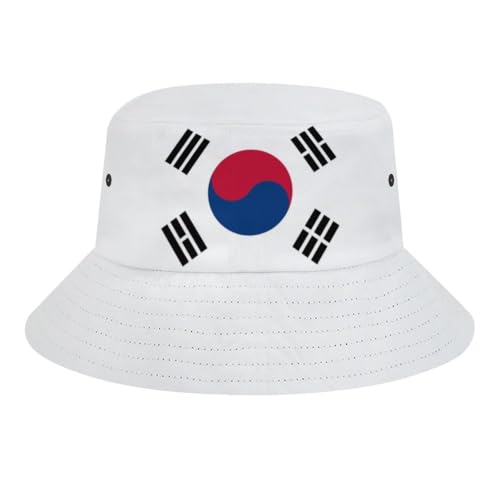 Laohuui South Korea Bucket Hat for Men Women-Patriotic Soccer Fisherman Hat