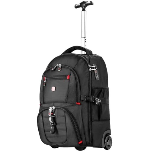 star cloud Grand Sac à Dos à Roulettes 55L - Imperméable, Compartiment PC 18, 57x38x25 cm,...