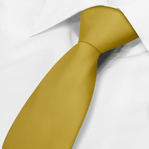 Image of Men's Classic Satin 3.15 inch Soild Color Necktie Wedding Business Tie & Gift Box