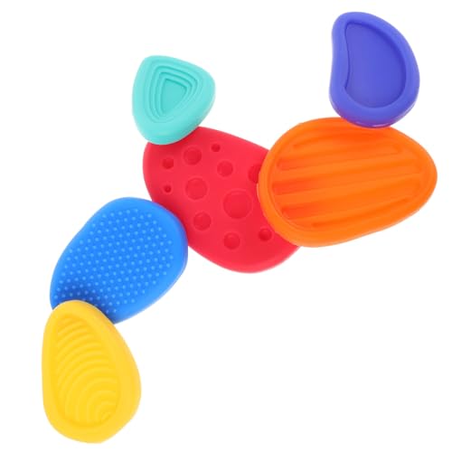 MOBUTOFU 6個感覚ウォーリーストーン シリコン製 フィジェット玩具 子供 学生 用 落ち着く 静かなおもちゃ 圧力軽減 教室 旅行 使いやすい